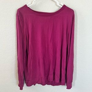 Women’s Large Loft Long Sleeve Split Back Shirt Purple